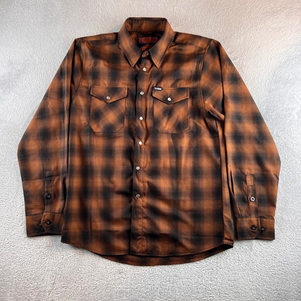 Dixxon Flannel Vice Grip Garage Shirt Mens M Brown Black Plaid NWOT